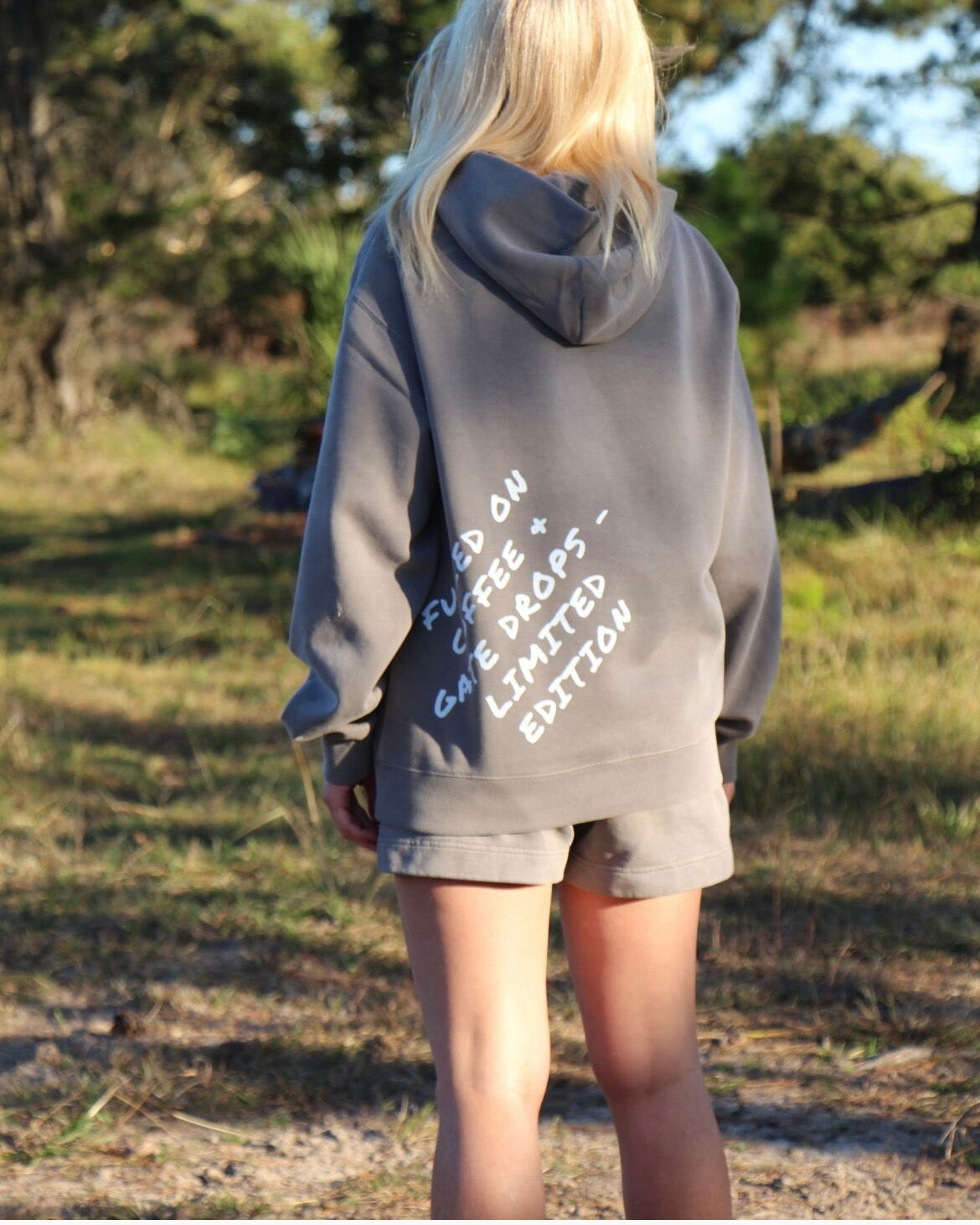 In Stock - Available Now - Moto Mum Relaxed Faded Hoodie- Fuelled on Coffee & Gate Drops