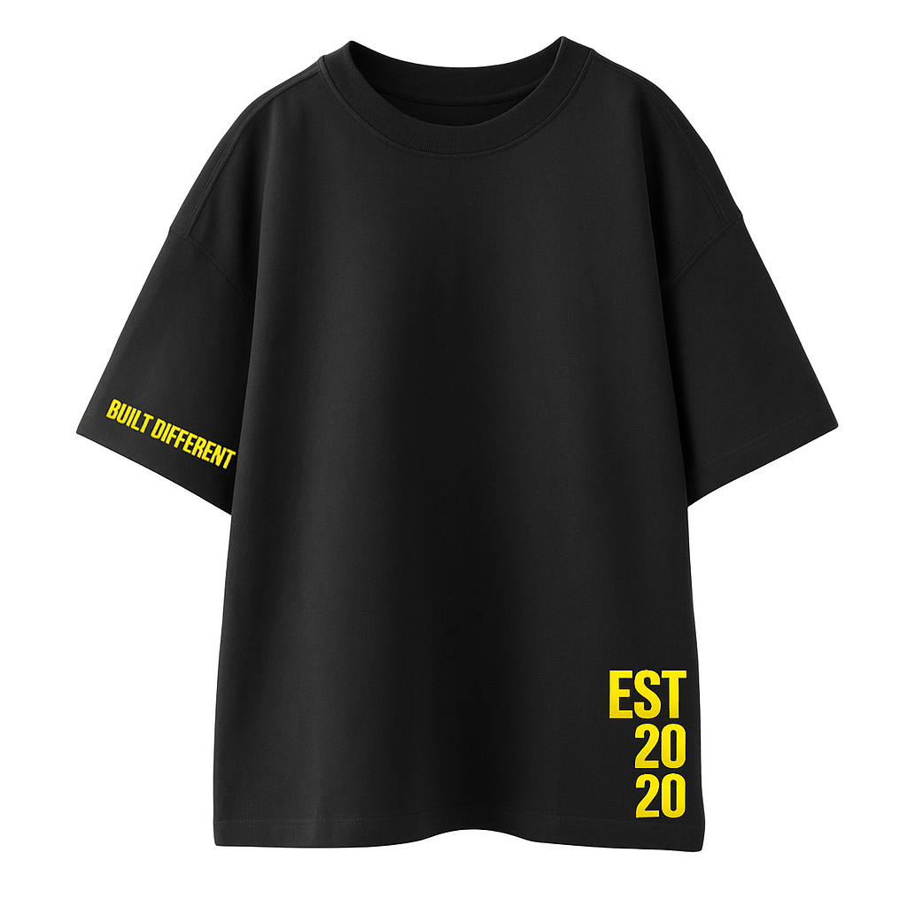 Adults - Built Different Yellow Tee